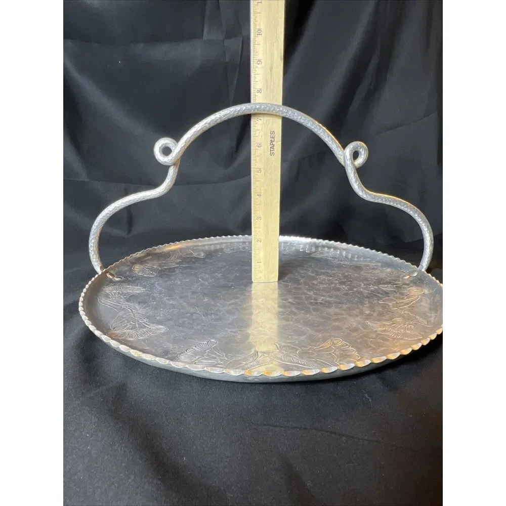 Wrought Farberware Brooklyn NY Aluminum Tray with Hammered Handle‎